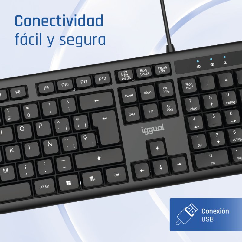 Teclado Oficina Usb Estándar Ck-Office-105t Negro
