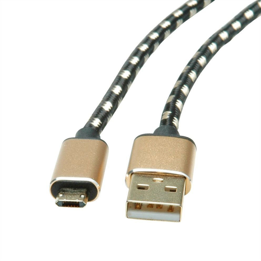 EAN 7630049612006 - ROLINE 11.02.8819 cable USB USB 2.0 0,8 m USB C Micro-USB B Negro, Oro imagen 4