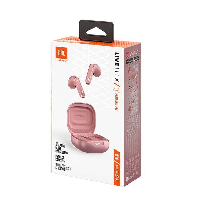 Auriculares  Jbl Live Flex Rosa Con Cancelación De Ruido (Anc)  Bluetooth