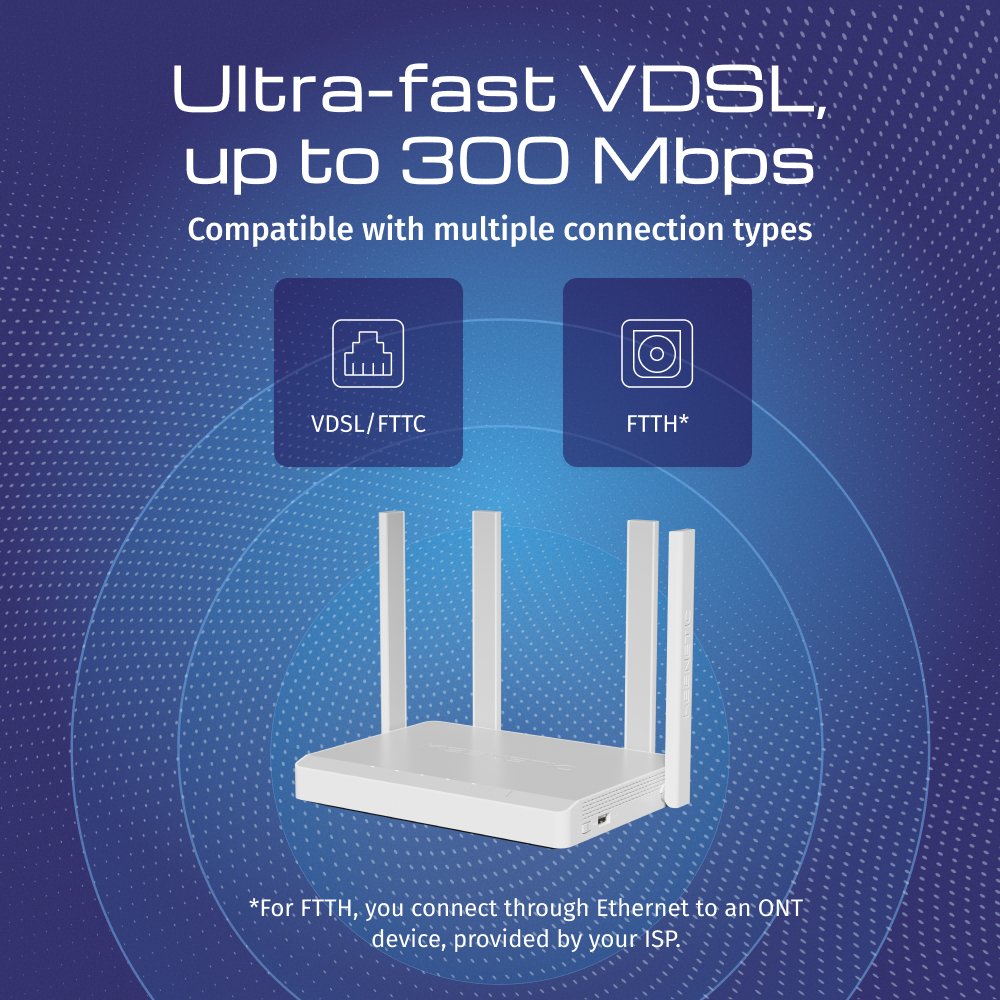 EAN 4897082921356 - Keenetic Hopper DSL (KN-3610) router inalámbrico Gigabit Ethernet Doble banda (2,4 GHz / 5 GHz) Gris, Bla imagen 2
