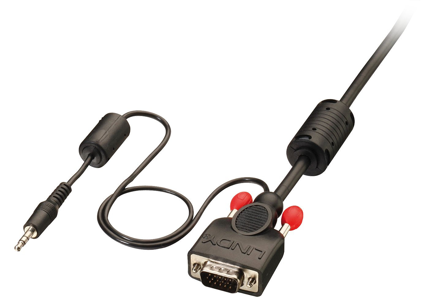 Lindy 37299 Cable 2 M Vga (D-Sub) + Audio 3,5mm Negro, Rojo