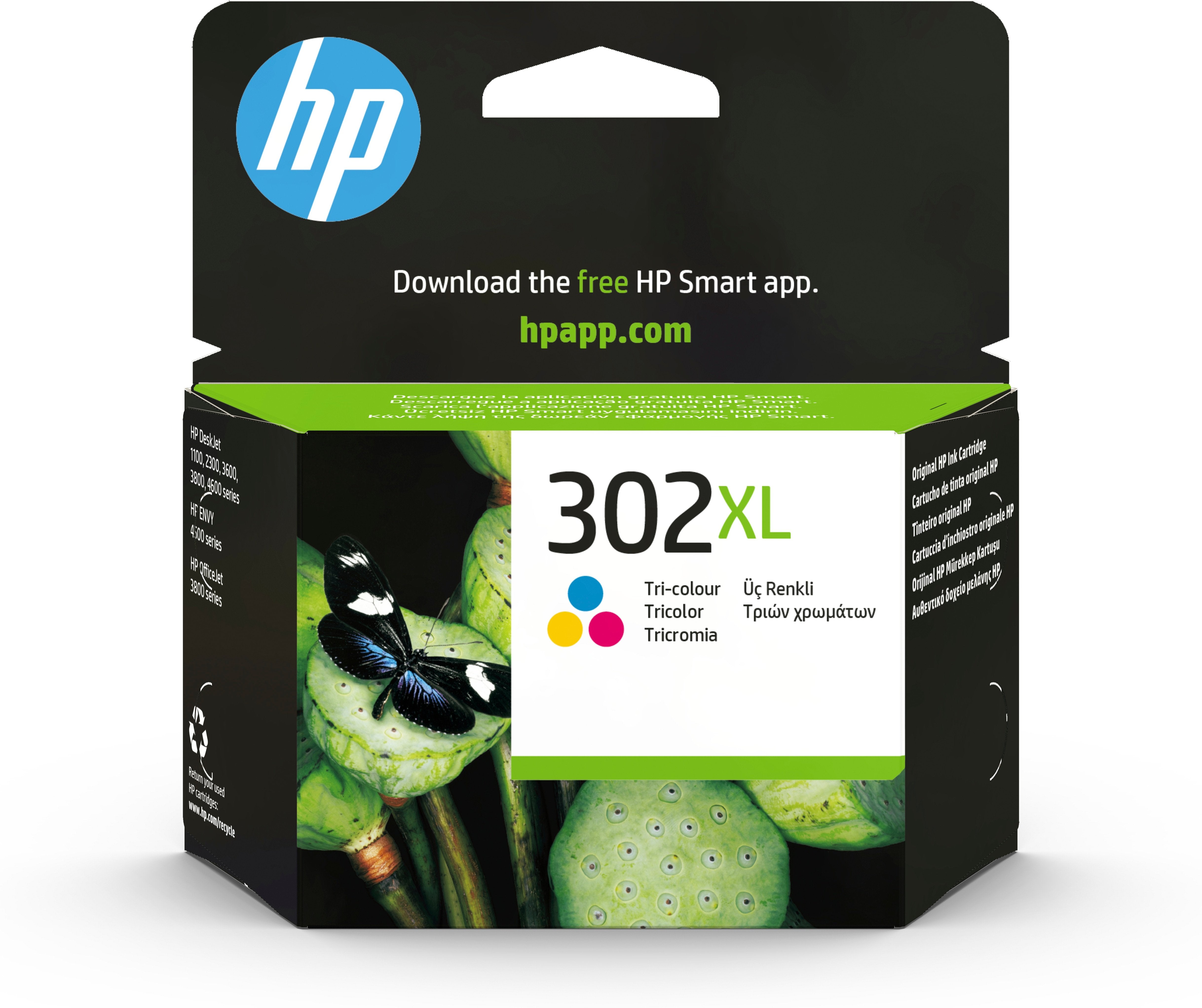 Tinta Original Hp 302 Xl Alta Capacidad Tricolor F6u67ae