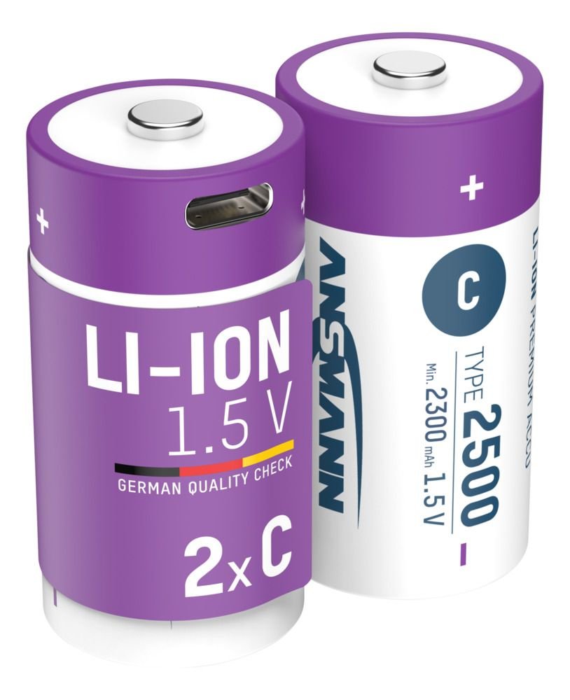 Ansmann 1313-0004 Baterías Recargables Li-Ion Baby C Tipo 2500 (Min. 2300 Mah) Pack 2