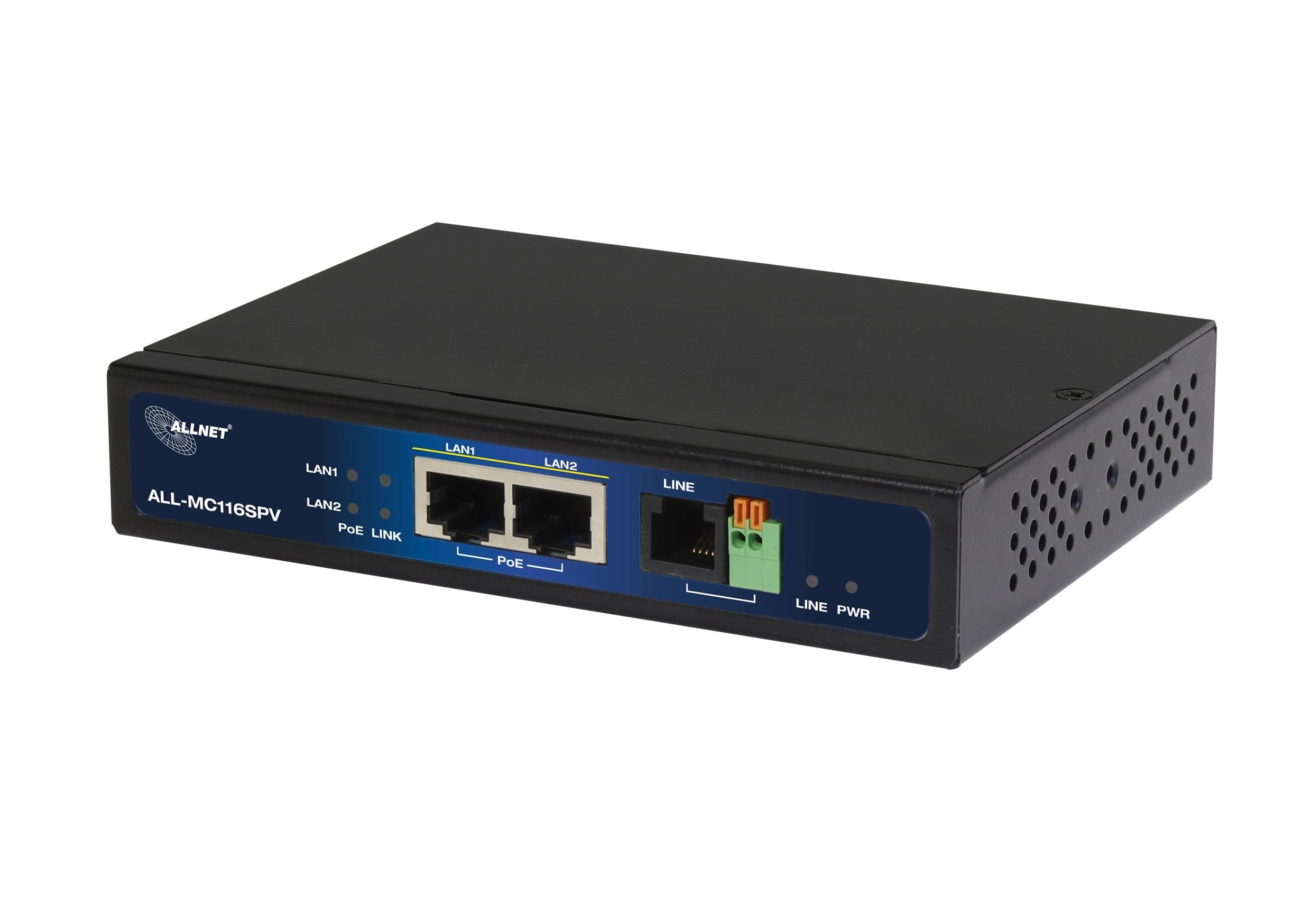 Allnet Isp Bridge Modem Vdsl2 Con Vectoring/Point-To-Point Slave-Modem & 2x Poe Ieee802.3at Ports Unmanaged All-Mc116spv-Vdsl2