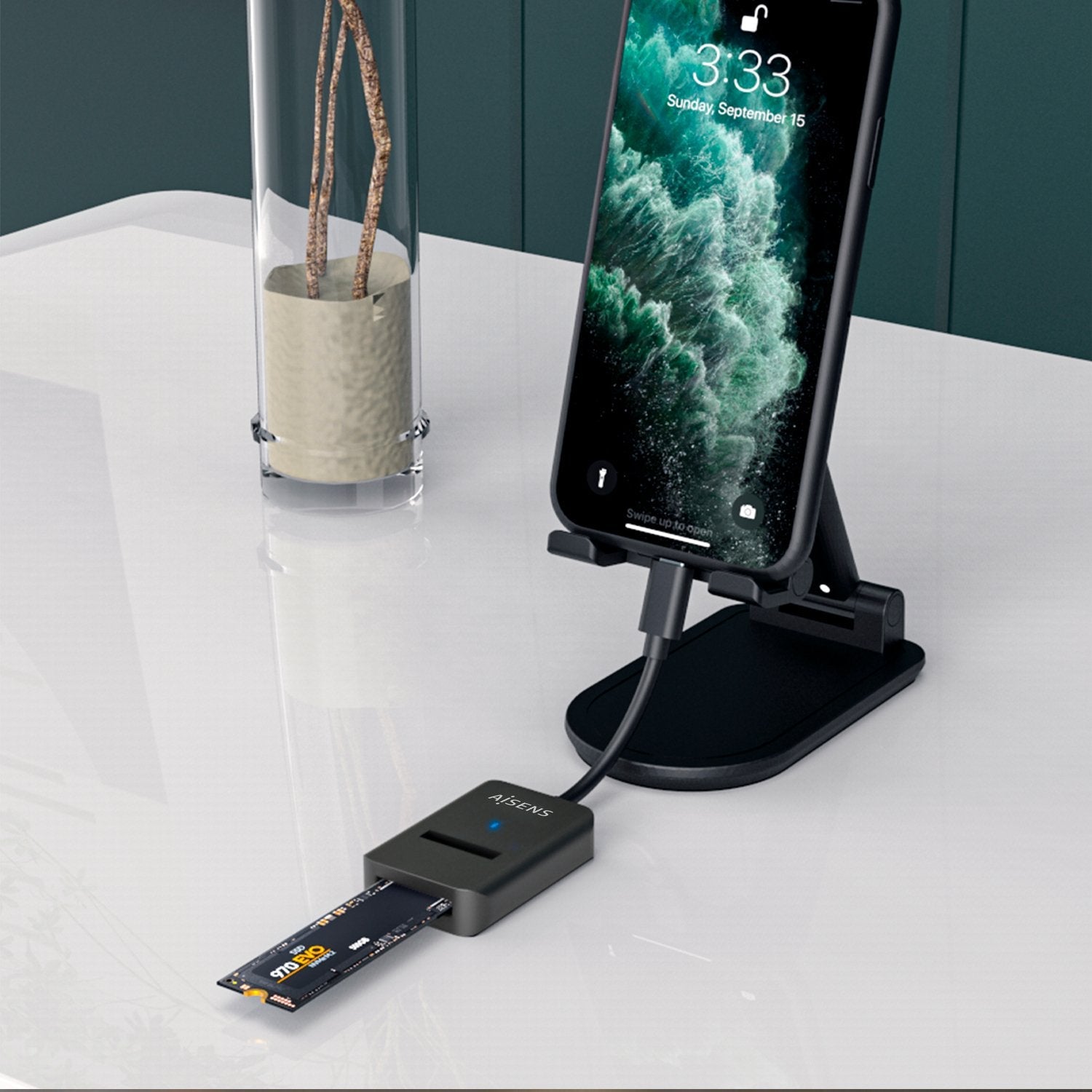 Aisens Usb-C Dock M.2 (Ngff) Asuc-M2d011-Bk Sata/Nvme A Usb3.1 Gen2 - Negro