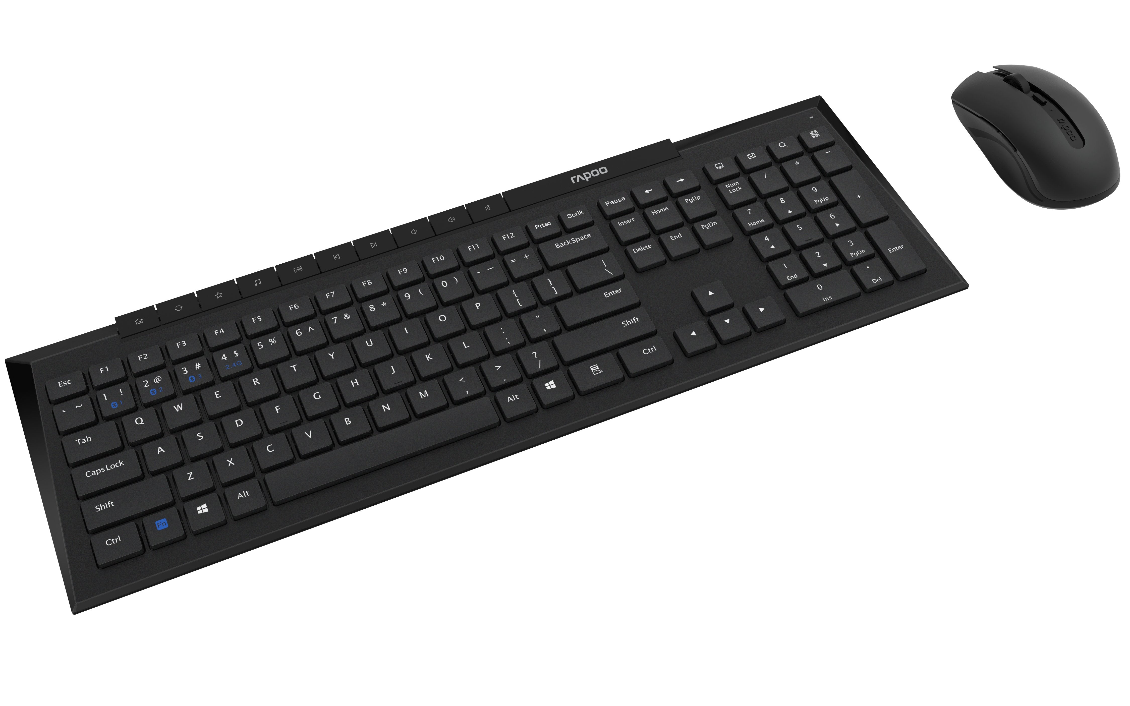Rapoo 8210m Teclado Ratón Incluido Bluetooth Qwerty Negro
