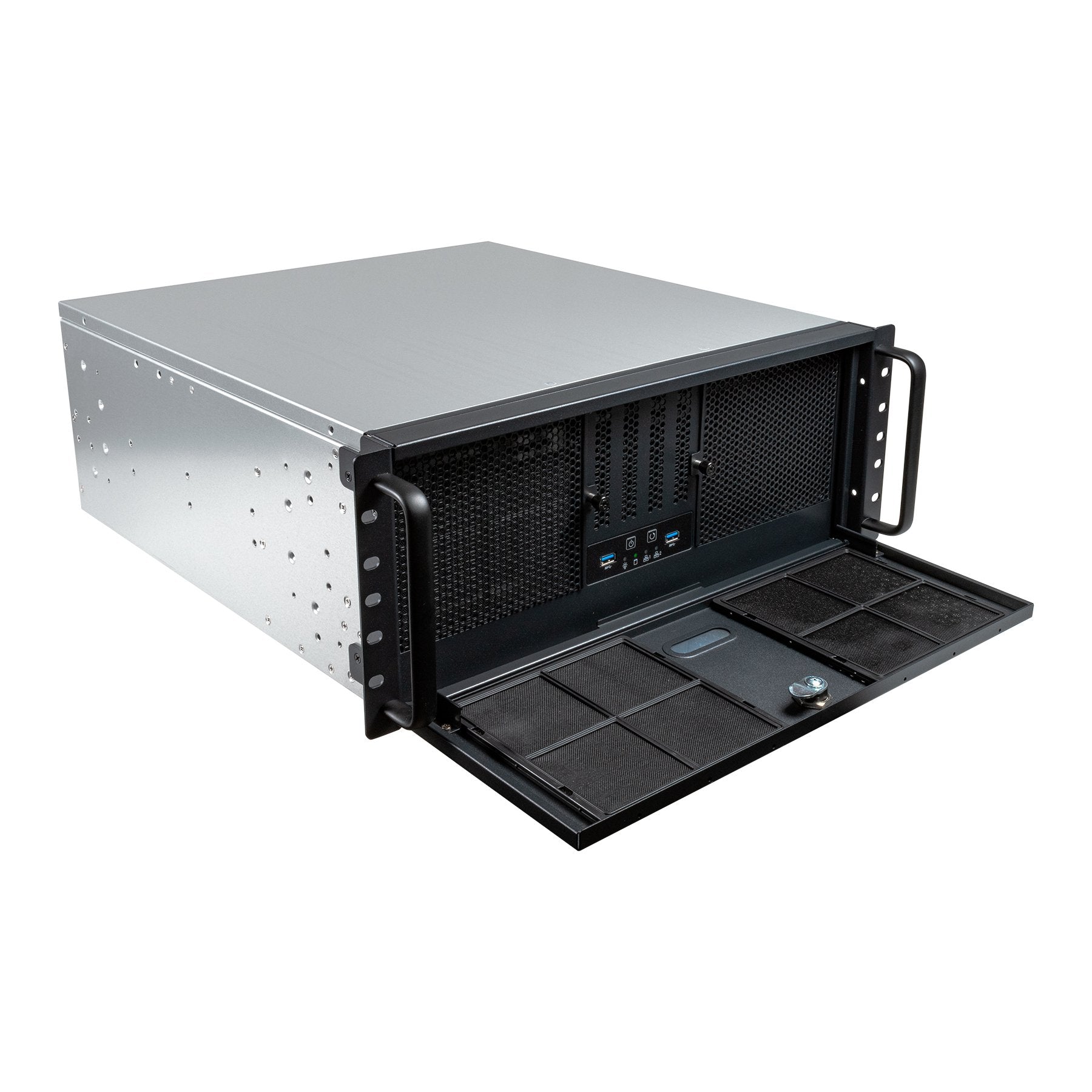 Unykach Uk4339v Caja Rack 4u 19" - Tamaños De Disco Soportados 3.5", 2.5" - Filtro Antipolvo - Usb-A 3.0, Usb-C - 2