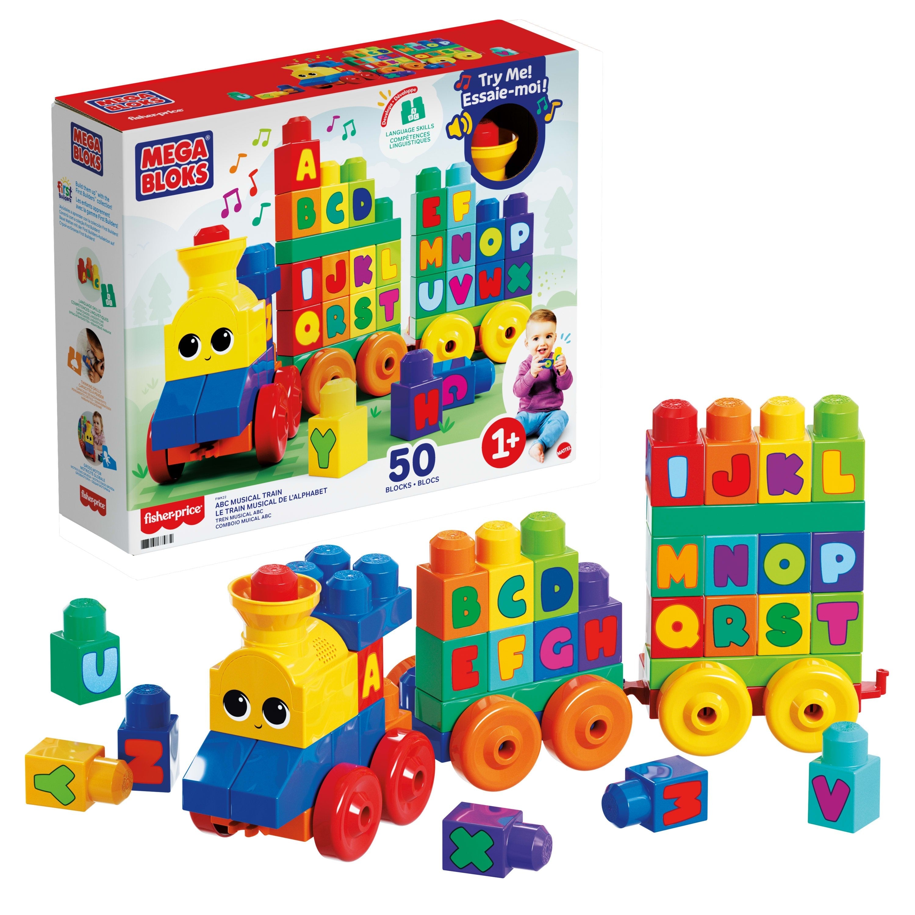 Tren Musical Abc Megabloks 50 Pzas.