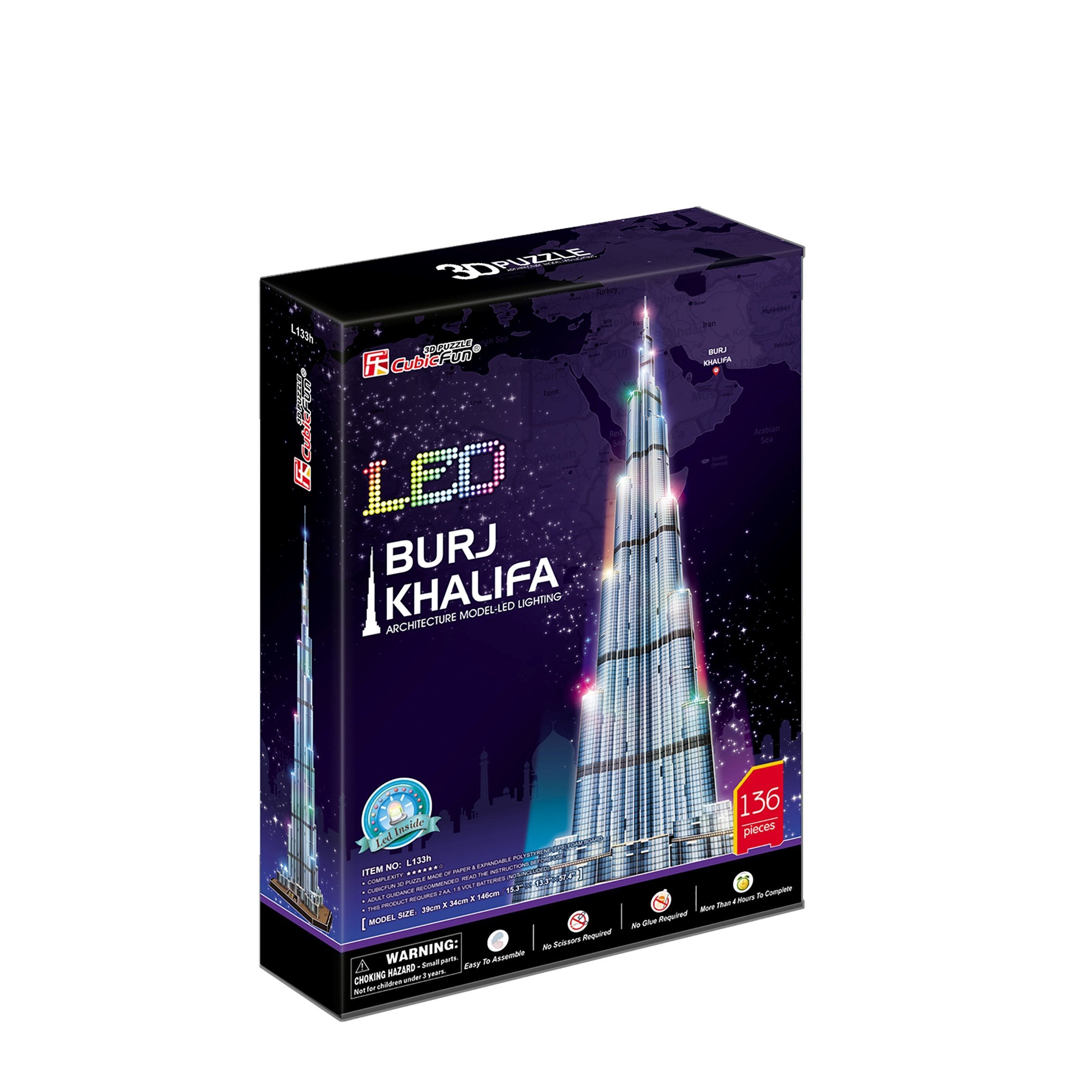 EAN 6944588205089 - CubicFun Burj Khalifa LED Puzle 3D 136 pieza(s) Edificios imagen 4