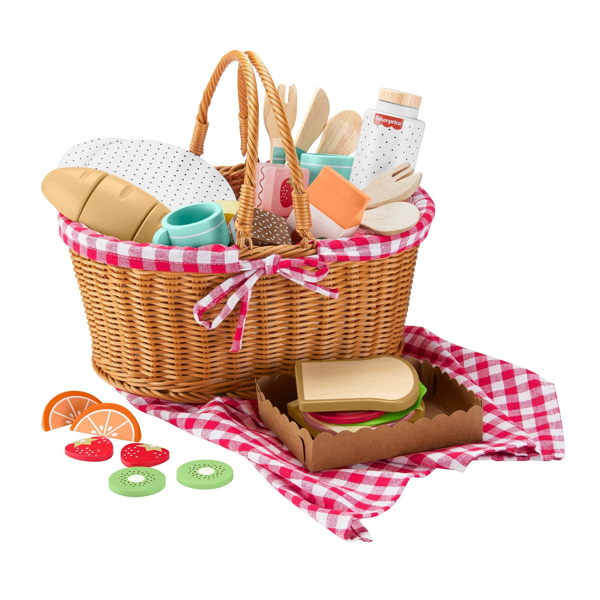 EAN 0194735238569 - Fisher-Price Wooden Picnic Basket imagen 1