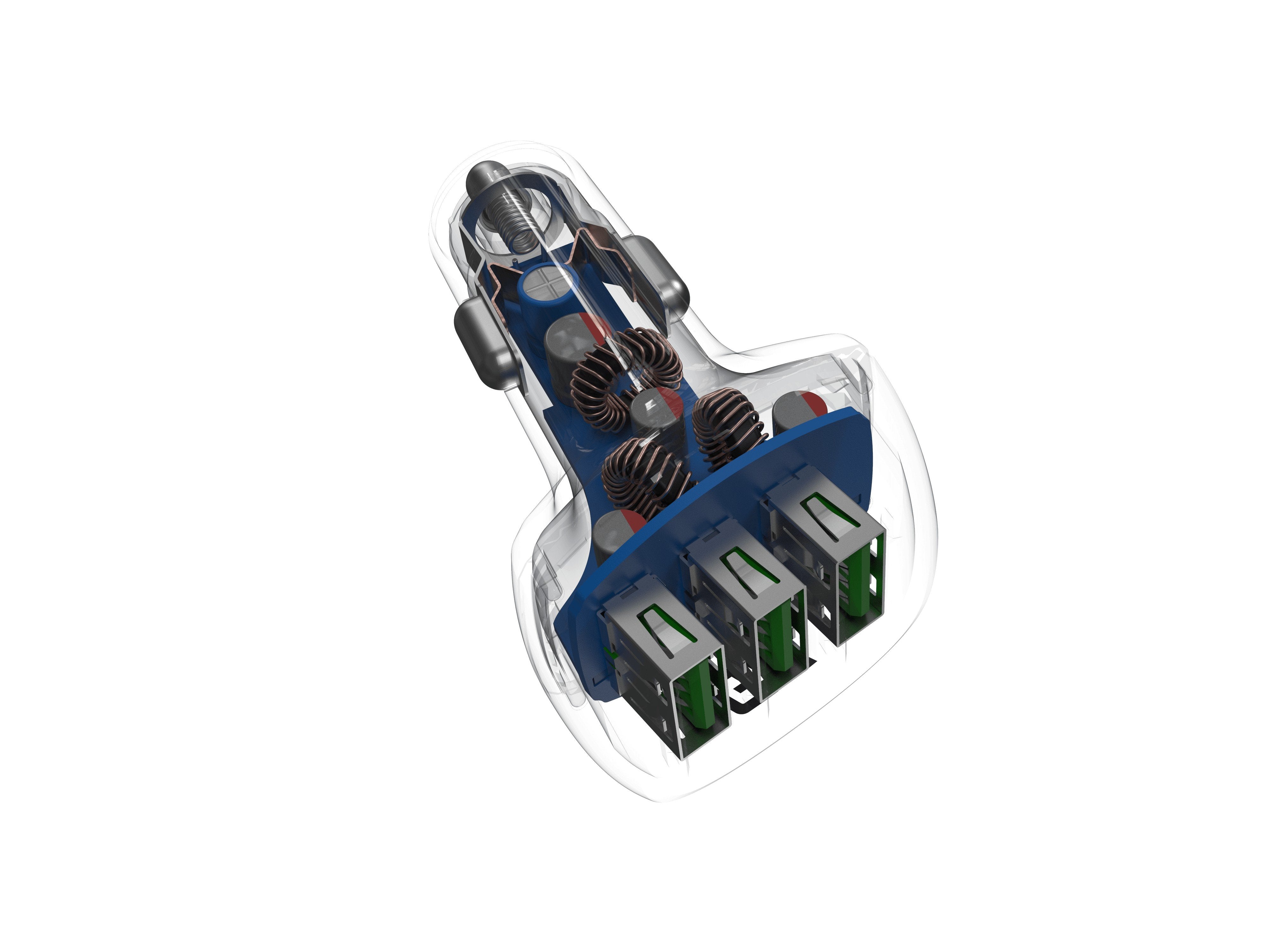 Cargador Mechero 3x Usb Qc 3.0 54w Greencell