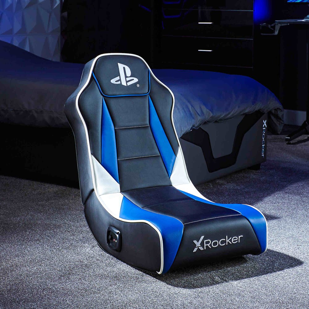 X Rocker Geist Gaming Bodensessel Playstation Ed. Blau/Schw