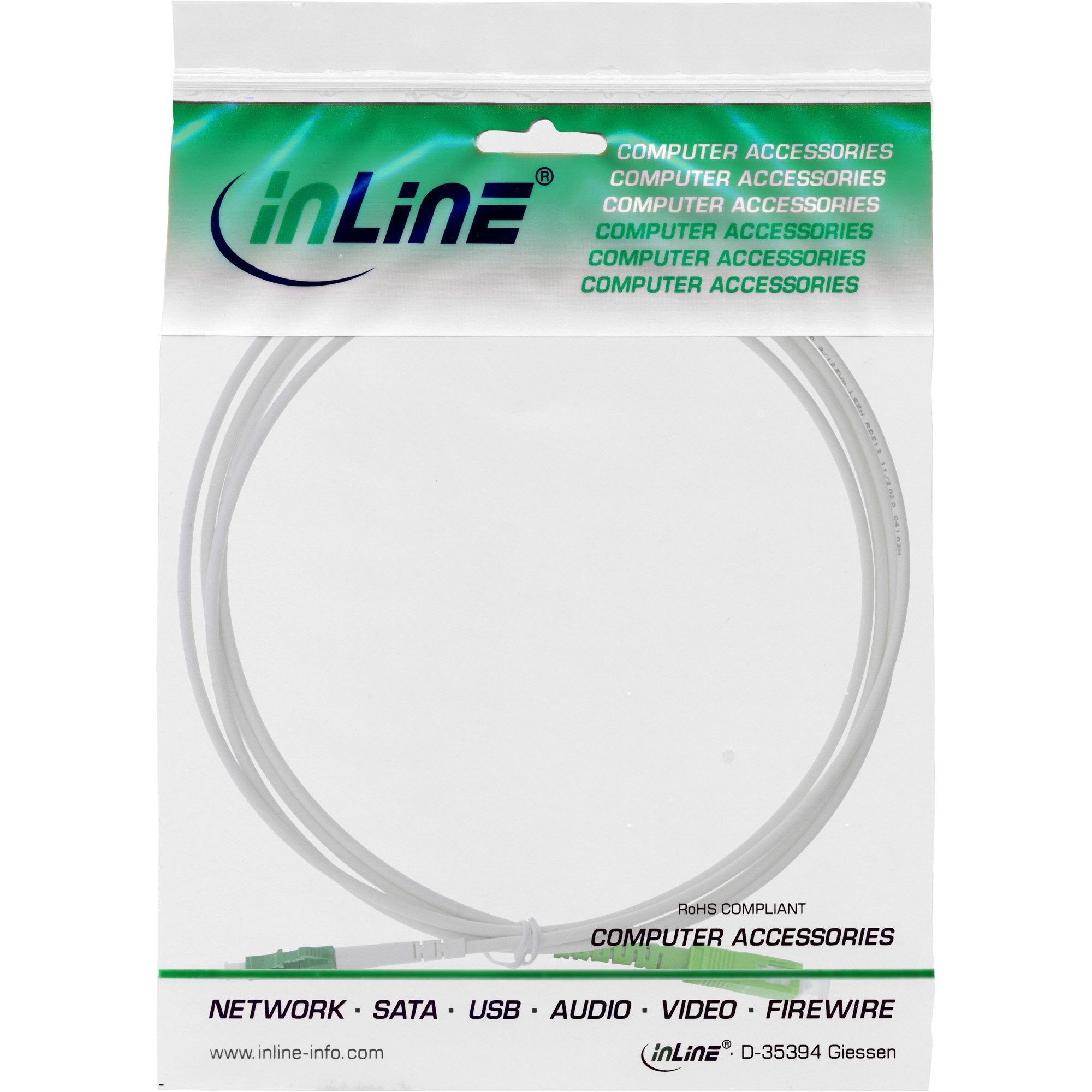 Cable Símplex De Fibra Óptica Inline, Ftth, Lc/Apc 8° A Sc/Apc 8°, 9/125 ?M, Os2, 30 M