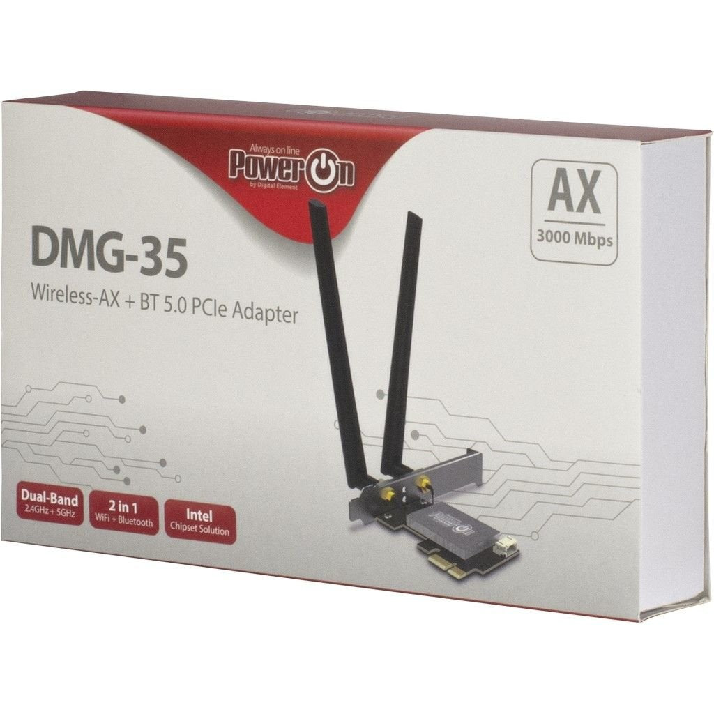 Inter-Tech Adaptador Wi-Fi6 + Bt5.0 Pcie Antena Dmg-35 3000