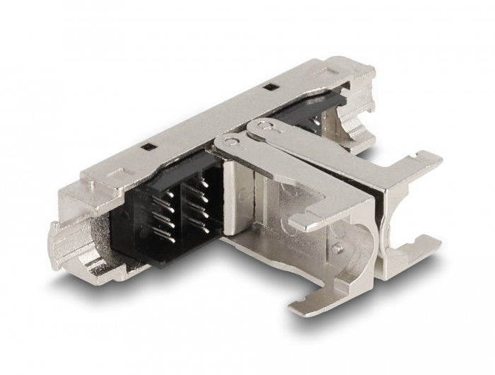 Rj45 Verbinder Lsa Zu Lsa Mit Knickschutztülle Cat.6a Werkzeugfrei