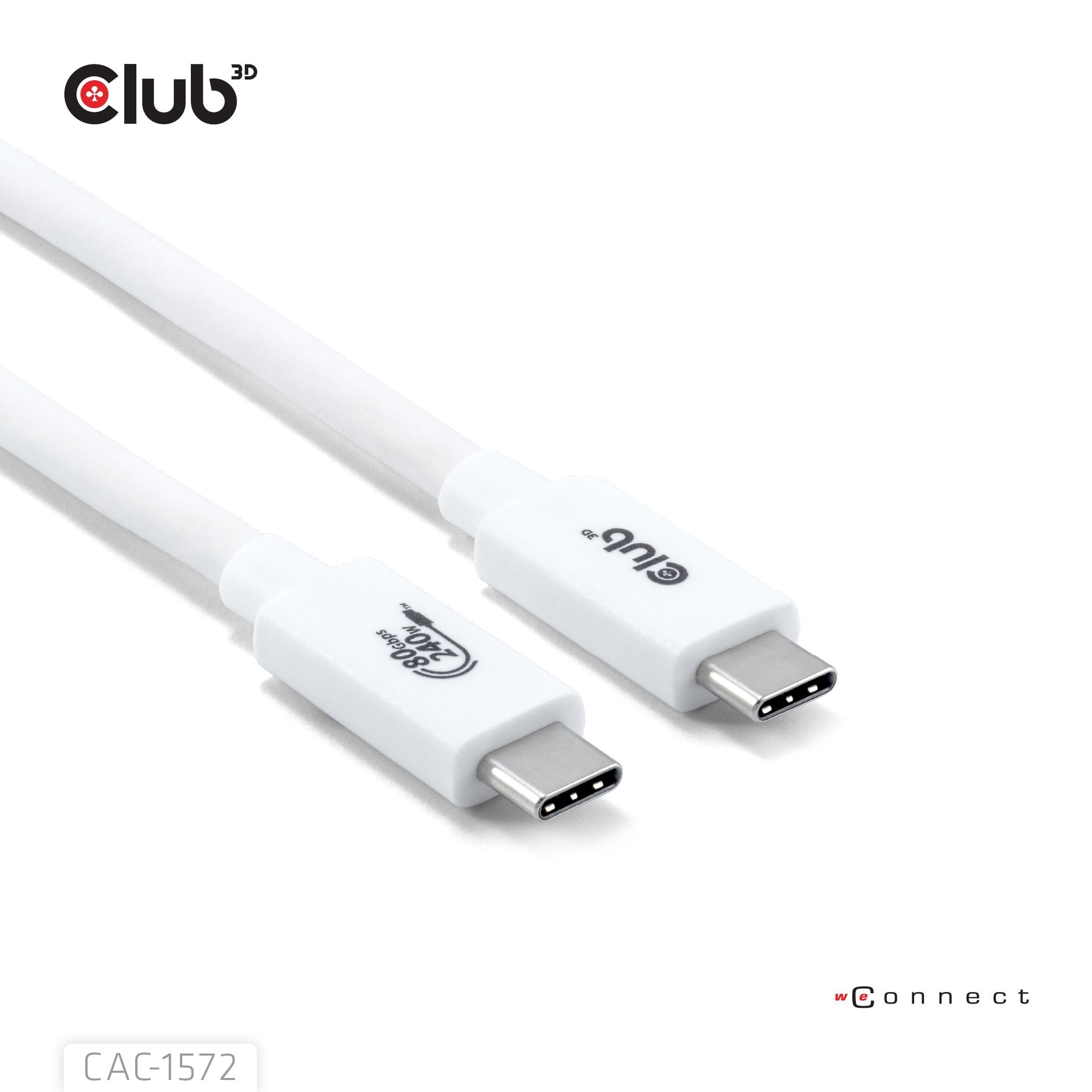 Club3d Cable Usb C Zertifi. Pd240w 8k240hz 80gbps 1,2m Blanco Retail