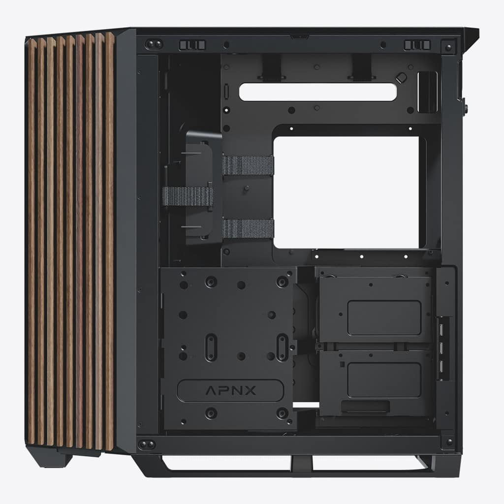 EAN 4711099479559 - APNX V1-W-BK-v1 Midi Tower Negro, Madera imagen 8