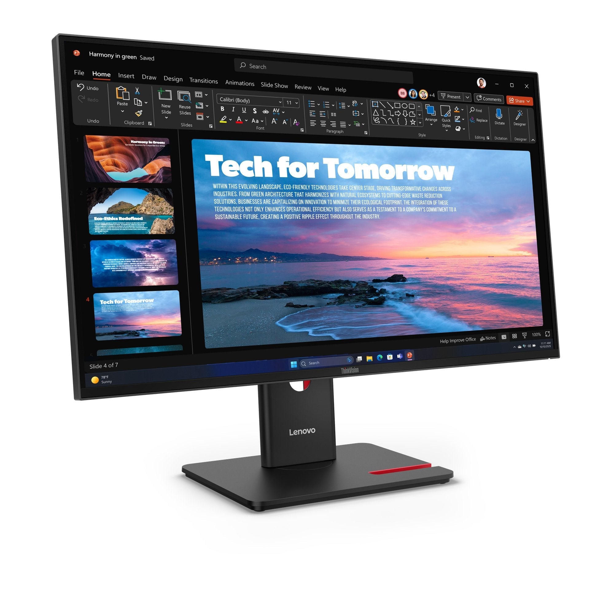 Monitor Lenovo  27" Thinkvision T27qd-40 Led  2560 X 1440 Pixeles Wide Quad Hd Negro