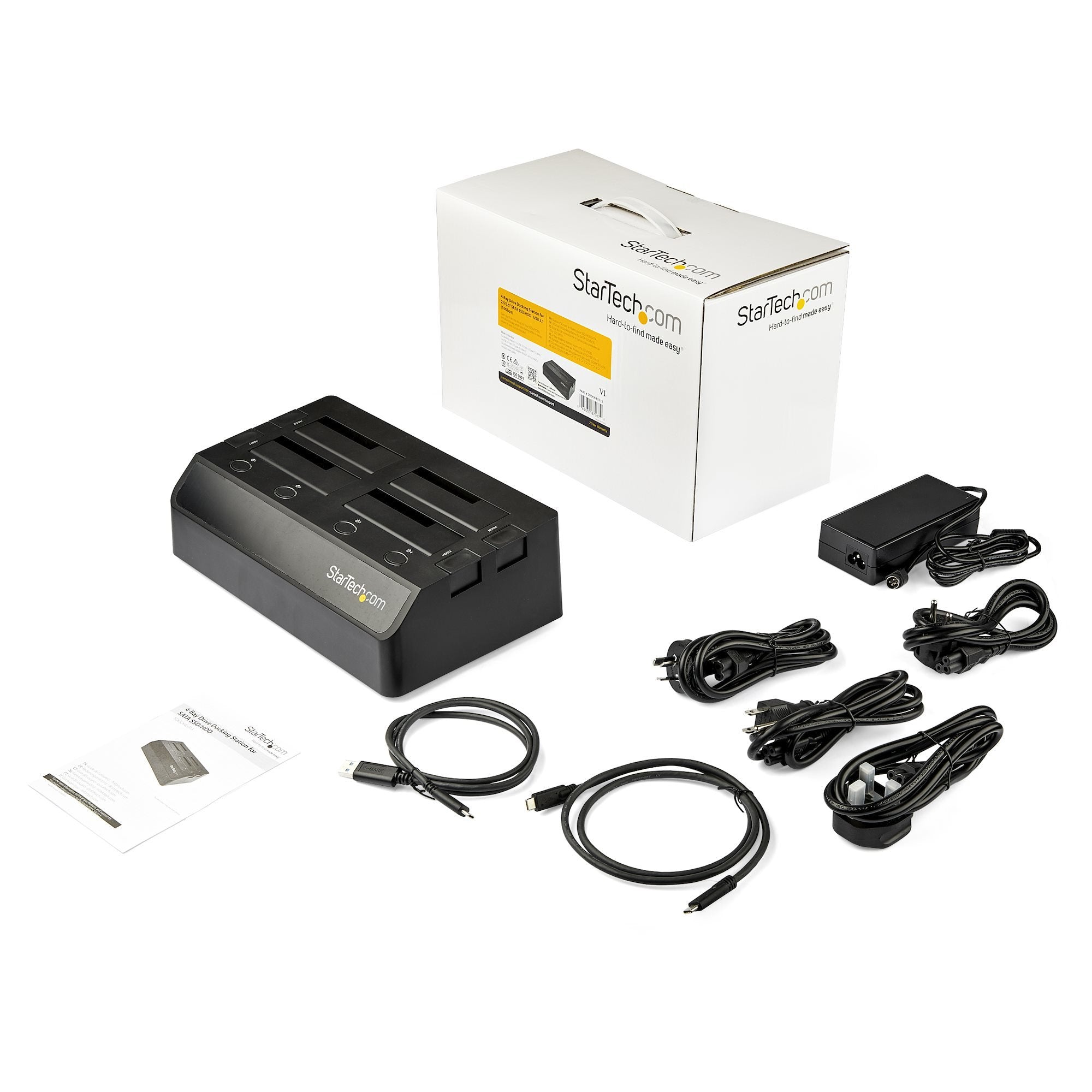 Startech.Com Docking Station Usb 3.1 10gbps De 4 Bahías Sata Para Discos Duros Y Ssds De 2,5 O 3,5 Pulgadas - Base Usb-C De 4 Bahías