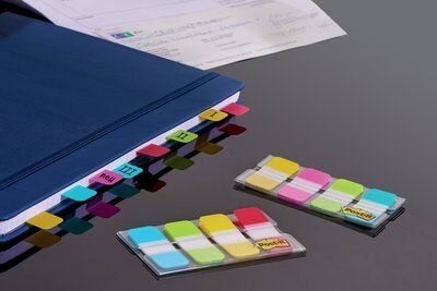 Post-It Index Dispensador Con 40 Marcadores Reposicionables - Forma Rectangular - Colores Surtidos