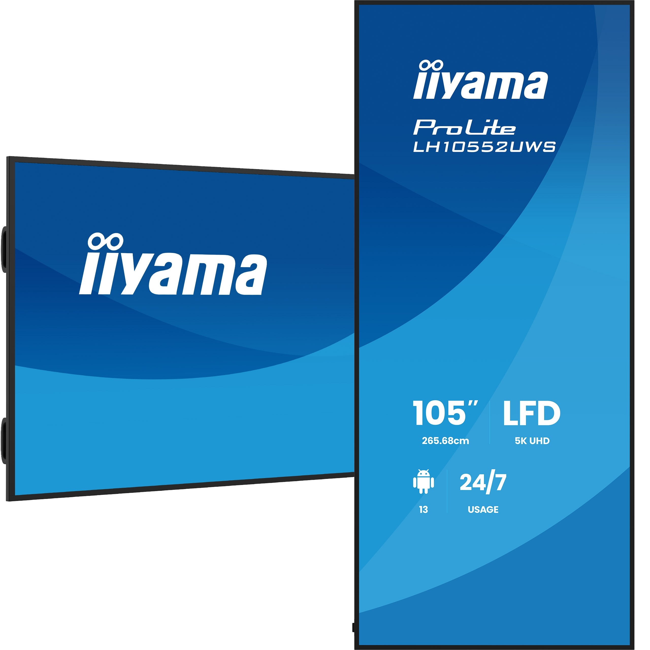 265,7cm 104.6" (5120x2160) Iiyama Lh10552uws-B1ag 21:9 5k Uw Ips 8ms 60hz Hdmi Displayport Usb-C Rj45 Rs-232c Vesa Speaker Wifi Black