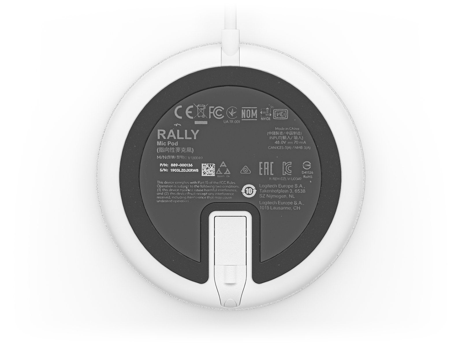 EAN 0097855166098 - Logitech 952-000038 micrófono Blanco Micrófono de superficie para mesa imagen 4