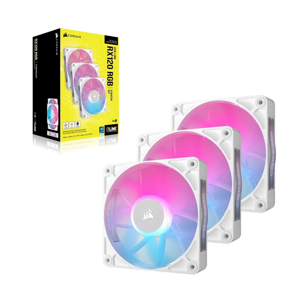 Corsair Ventilador 120*120*25 Rx120 Rgb Icue Link Blanco Triple