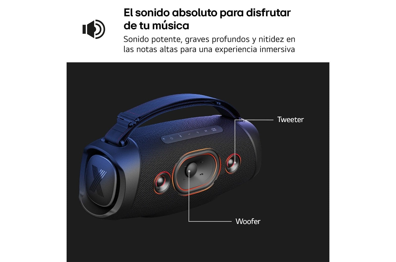Altavoz  Lg Xboom Xg8t Negro Inalámbrico, Bluetooth, 60w