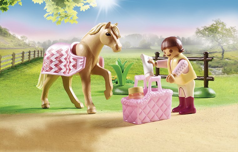 Playmobil 70521 Coleccionable Poni De Equitacion Aleman