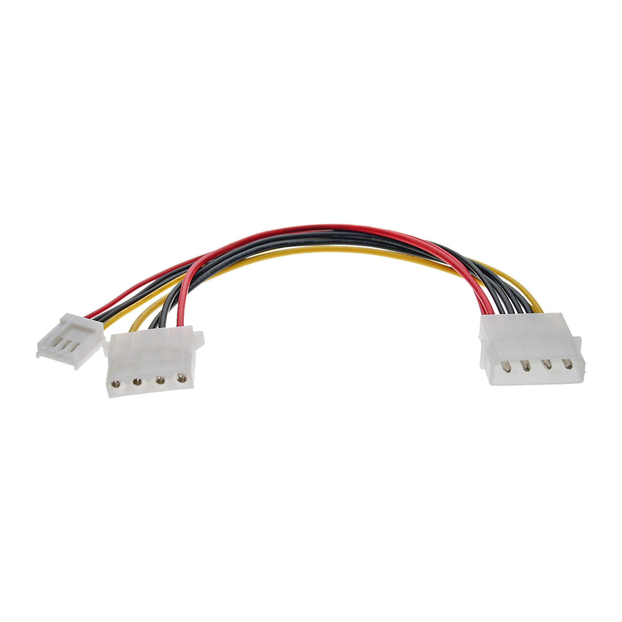 Cable Y De Alimentación Interna Inline 1 Molex De 5,25" A 1 Molex De 5,25" + 1 Disquete De 3,5"