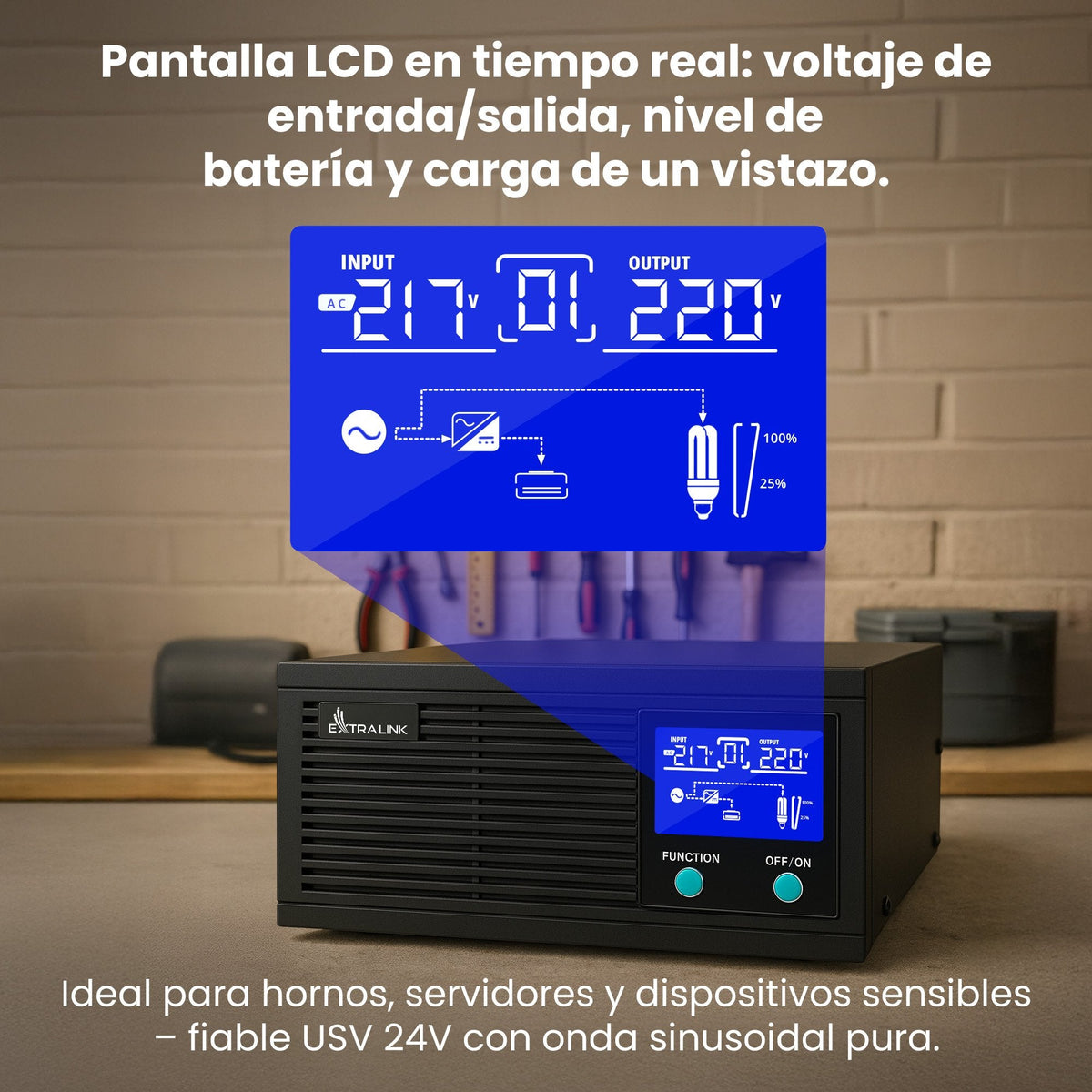 Extralink Ex.31131 Adaptador E Inversor De Corriente Auto 1200 W Negro