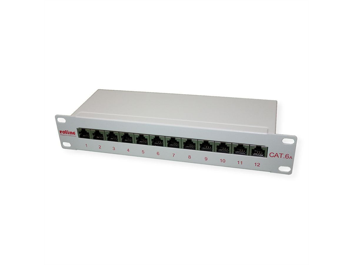 Roline 10-Zoll Patchpanel 12 Ports, Cat.6a (Class Ea), Geschirmt