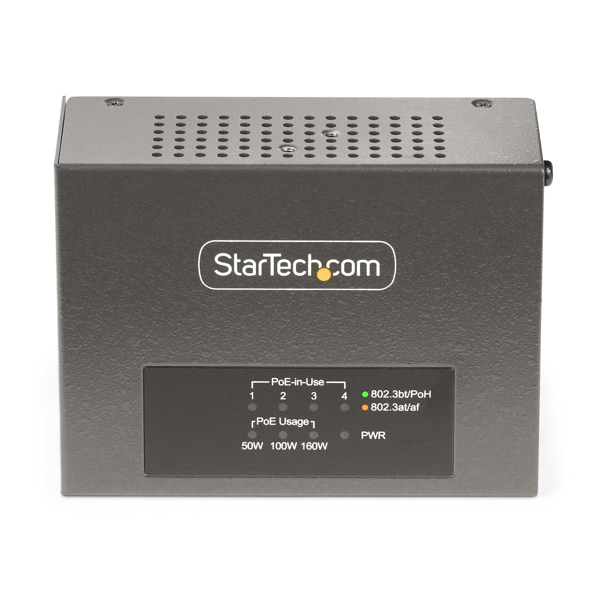 Startech.Com Switch Poe / Poe+ / Poe++ 802.3af/802.3at/802.3bt De 4 Puertos - 95w - 160w De Capacidad De Potencia - Inyector Power Over Ethernet 5g [Nbase-T] - Sin Gestionar - Para Carril Din / Pared