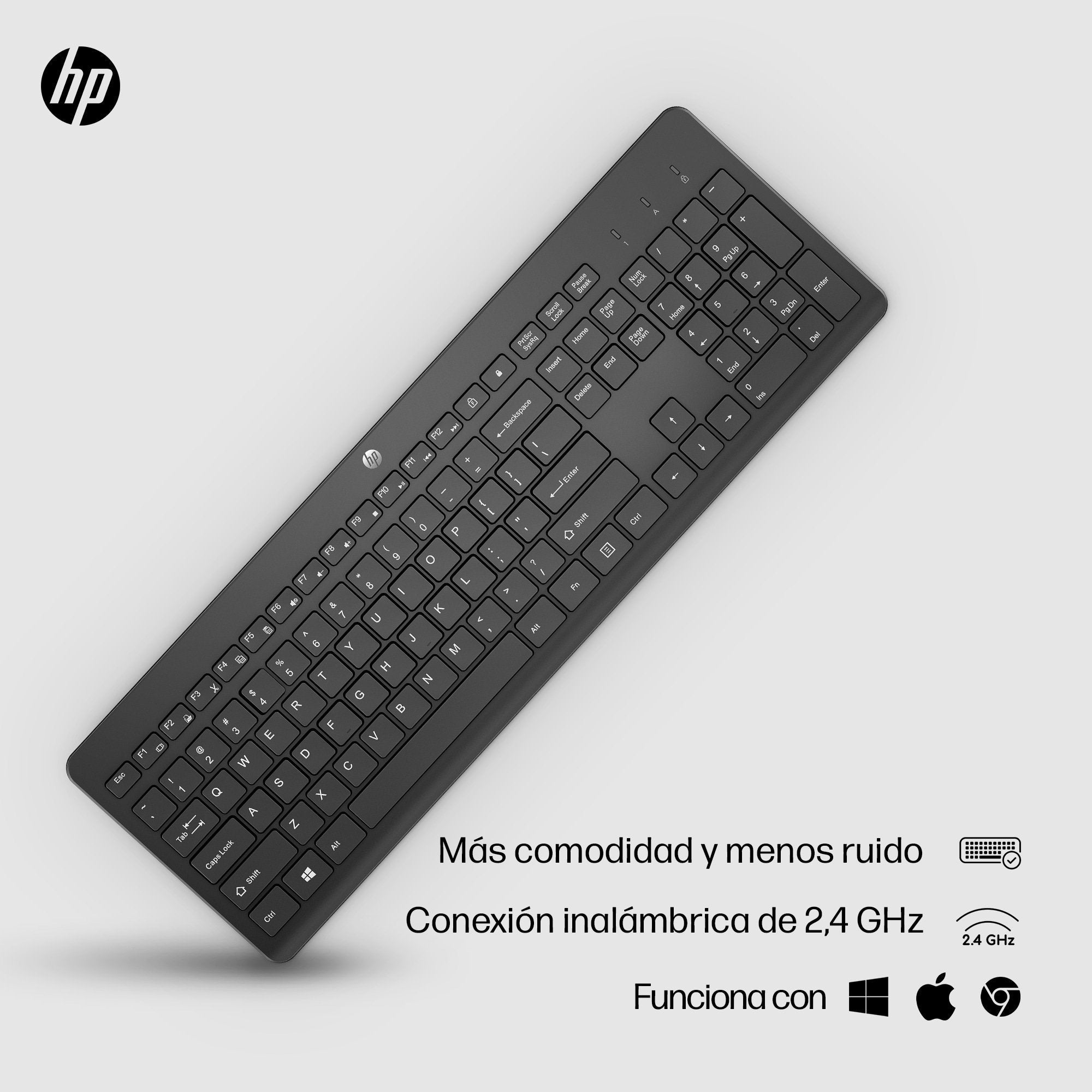 EAN 0195908430094 - HP 230 BLK Wireless Keyboard teclado Universal RF inalámbrico Negro imagen 2
