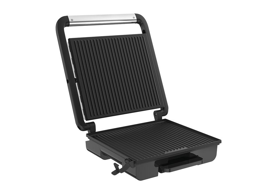 Tefal Inicio Gc242d Parrilla Eléctrica De Contacto, Barbacoa De Contacto Acero Fino/Negro, Negro, Acero Inoxidable, Rectangular, Giratorio, 288 X 258 Mm, Tapa Con Bisagra, Listo