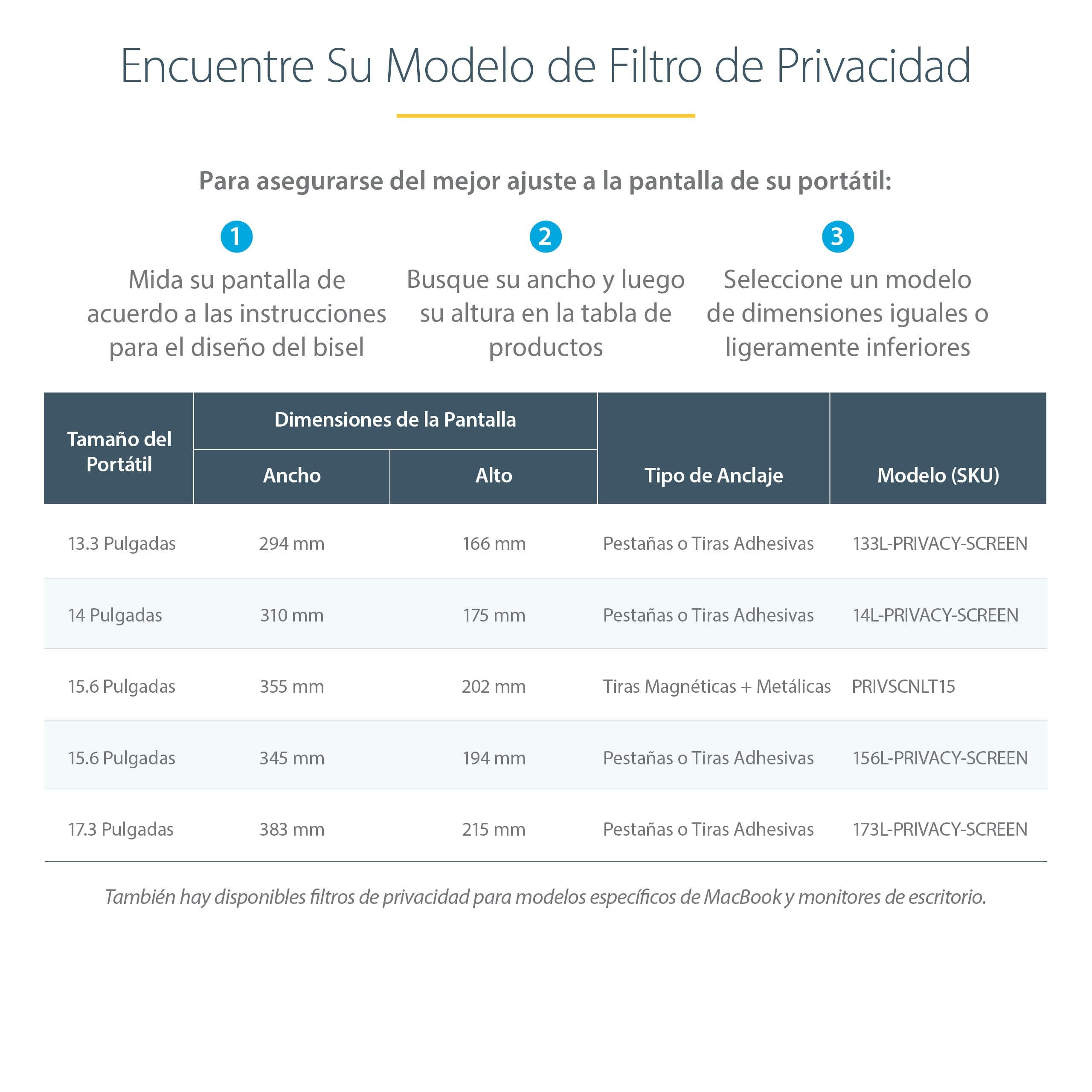 Startech.Com Filtro De Privacidad Para Portátil De 13,3in - Filtro Para Monitor Para Pantalla Ancha 16:9 - Protector De Pantalla - Reducción De Luz Azul Del 51% - Mate/Brillante