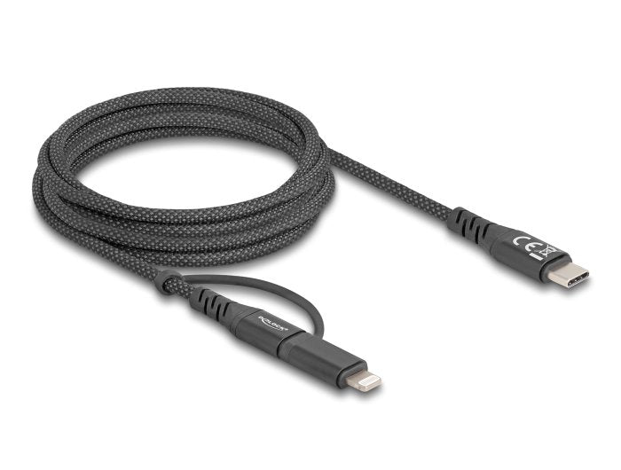 Delock Cable Usb 2 En 1 Usb Type-C A Usb Type-C / Lightning Para Iphone Y Ipad 2 M Mfi 60 W