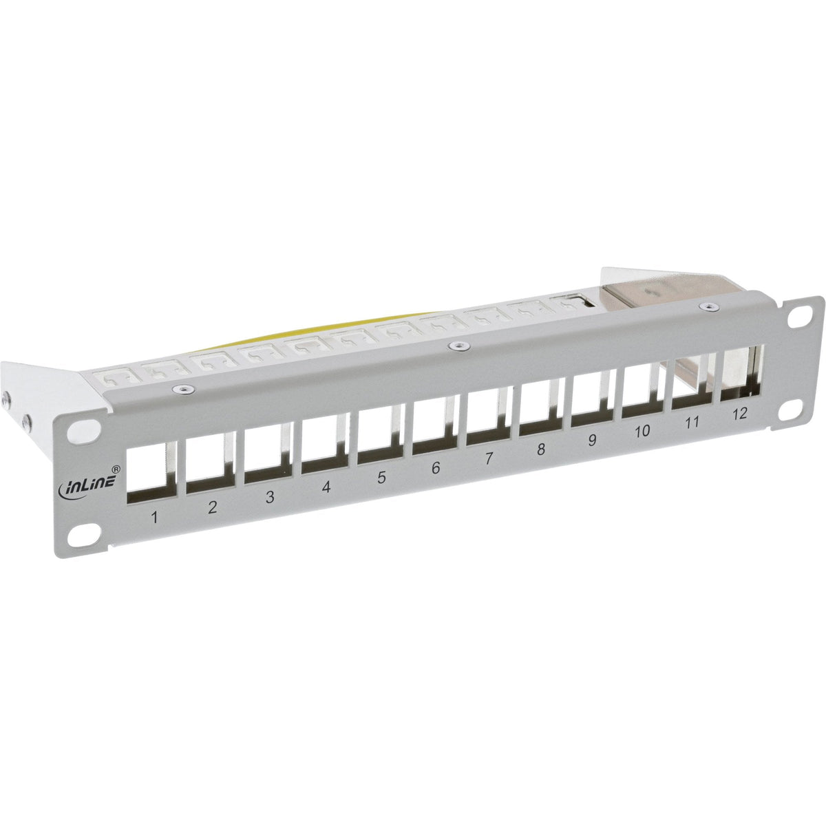 Panel Vacío Inline 10" Patchpanel De 12 Vías, Para Módulos Keystone, 1u, Gris Ral 7035