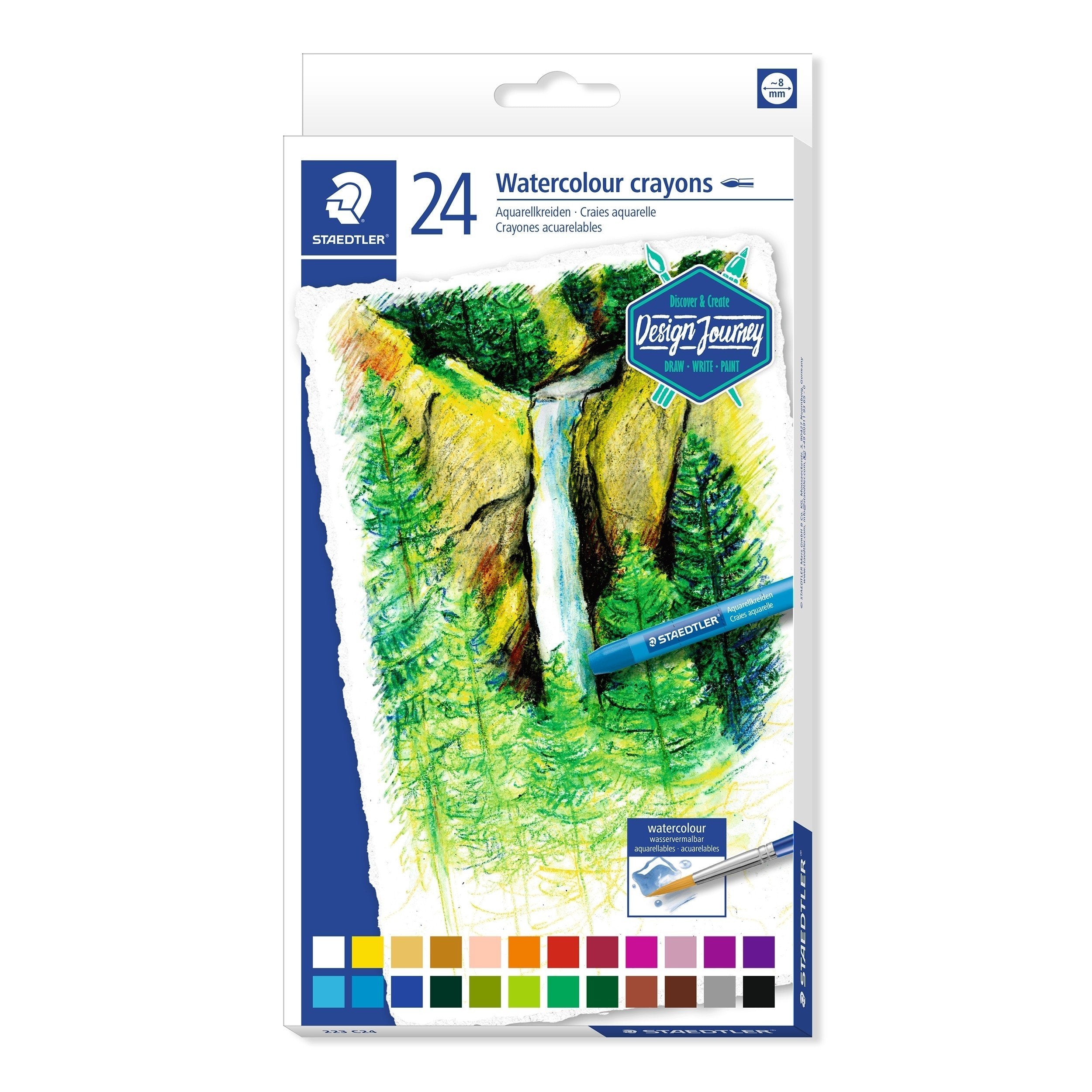 Staedtler Crayones Acuarelables 223 Pack De 24 Lapices De Cera