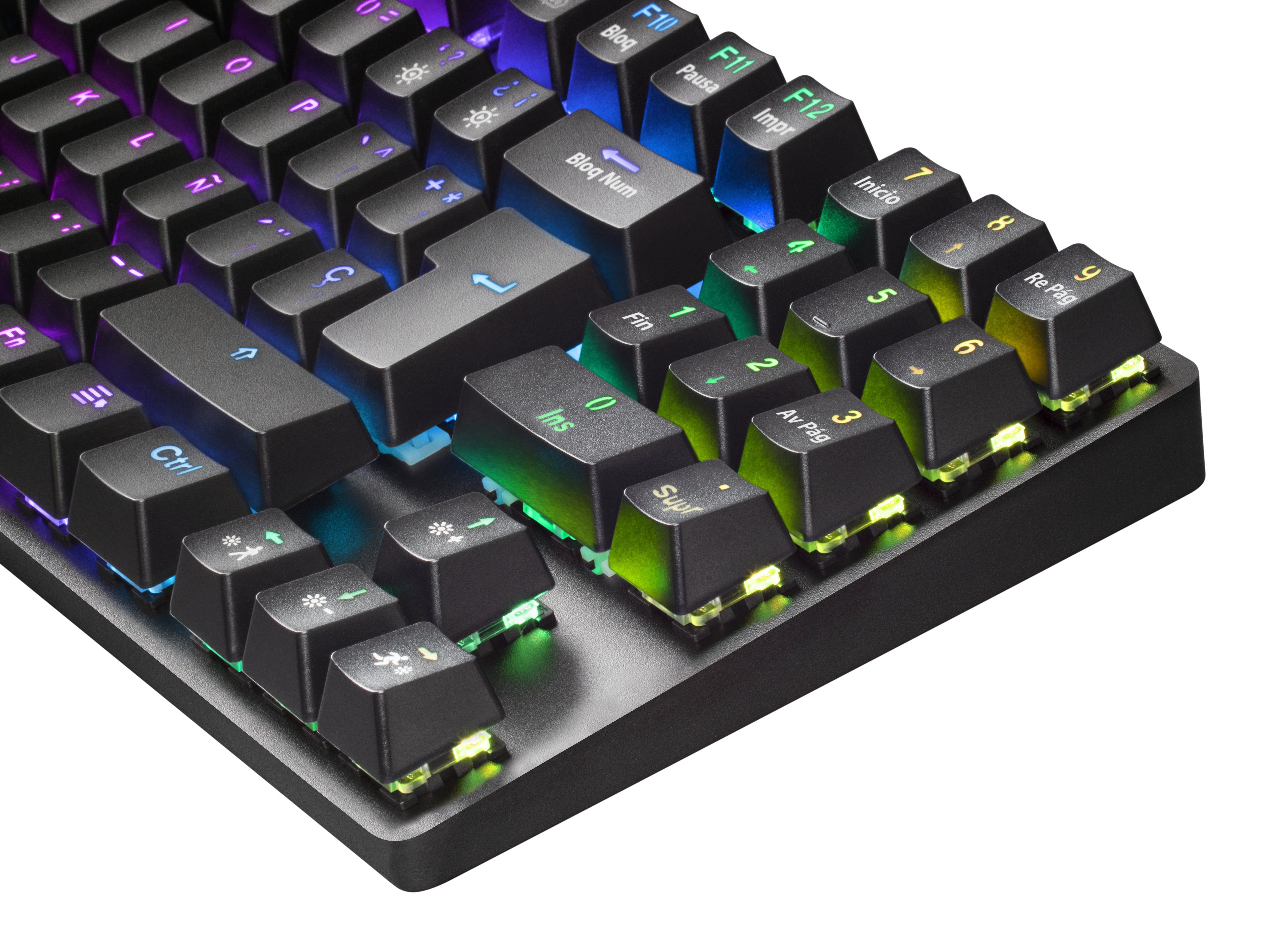 Teclado Español Mars Gaming Mkrevoprobes Negro, Gaming Rgb Mecánico, Tkl+ Num, Switch Azul