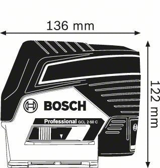 Láser Combinado Bosch Gcl 2-50 C Professional + Rm2 (Lbr), Láser De Líneas Cruzadas