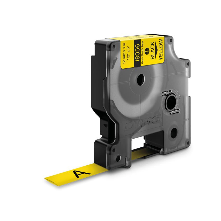 Dymo Rhino Cinta  Id1-12, Negro Sobre Amarillo, 12mmx1´5m, Tubo Termorretractil (S0718310)
