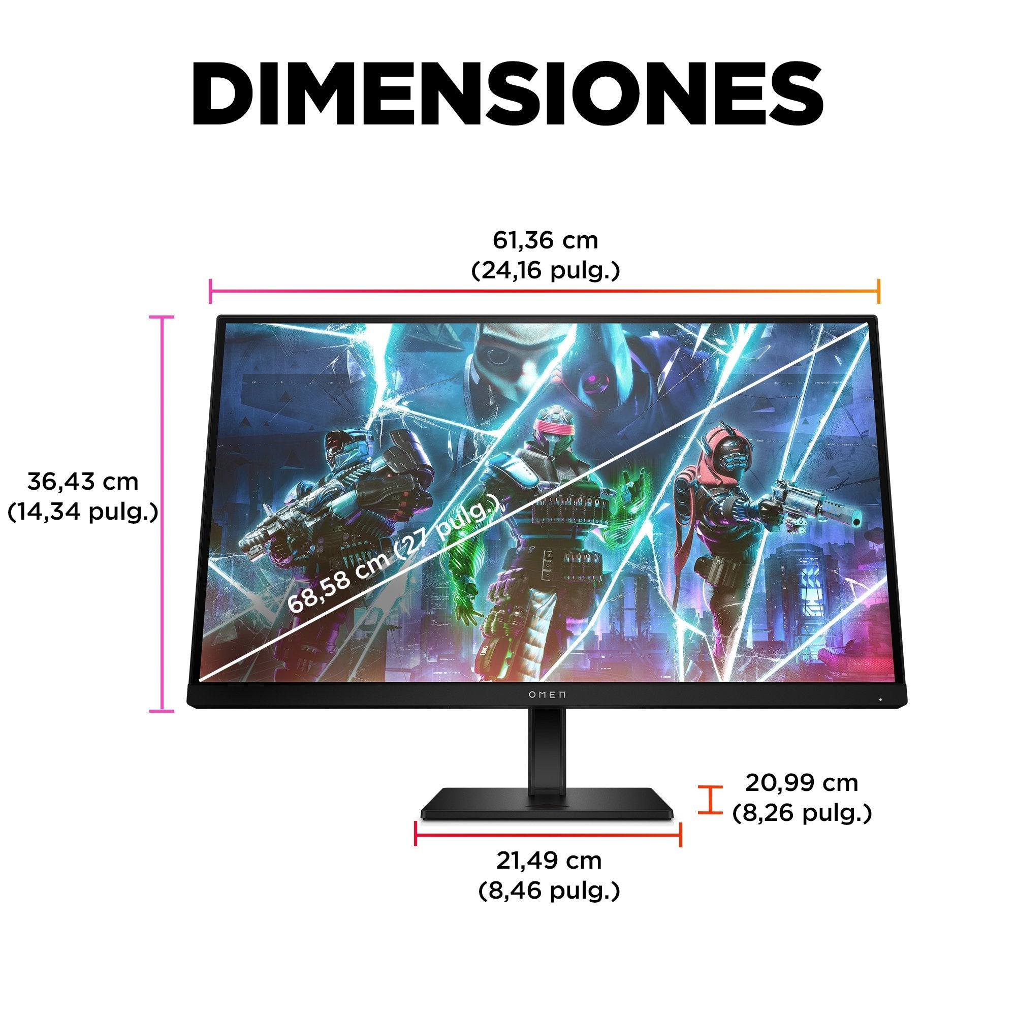 EAN 1970296154666 - OMEN by HP 27 inch FHD 240Hz Gaming Monitor - OMEN 27s pantalla para PC 68,6 cm (27") 1920 x 1080 Pixeles imagen 7