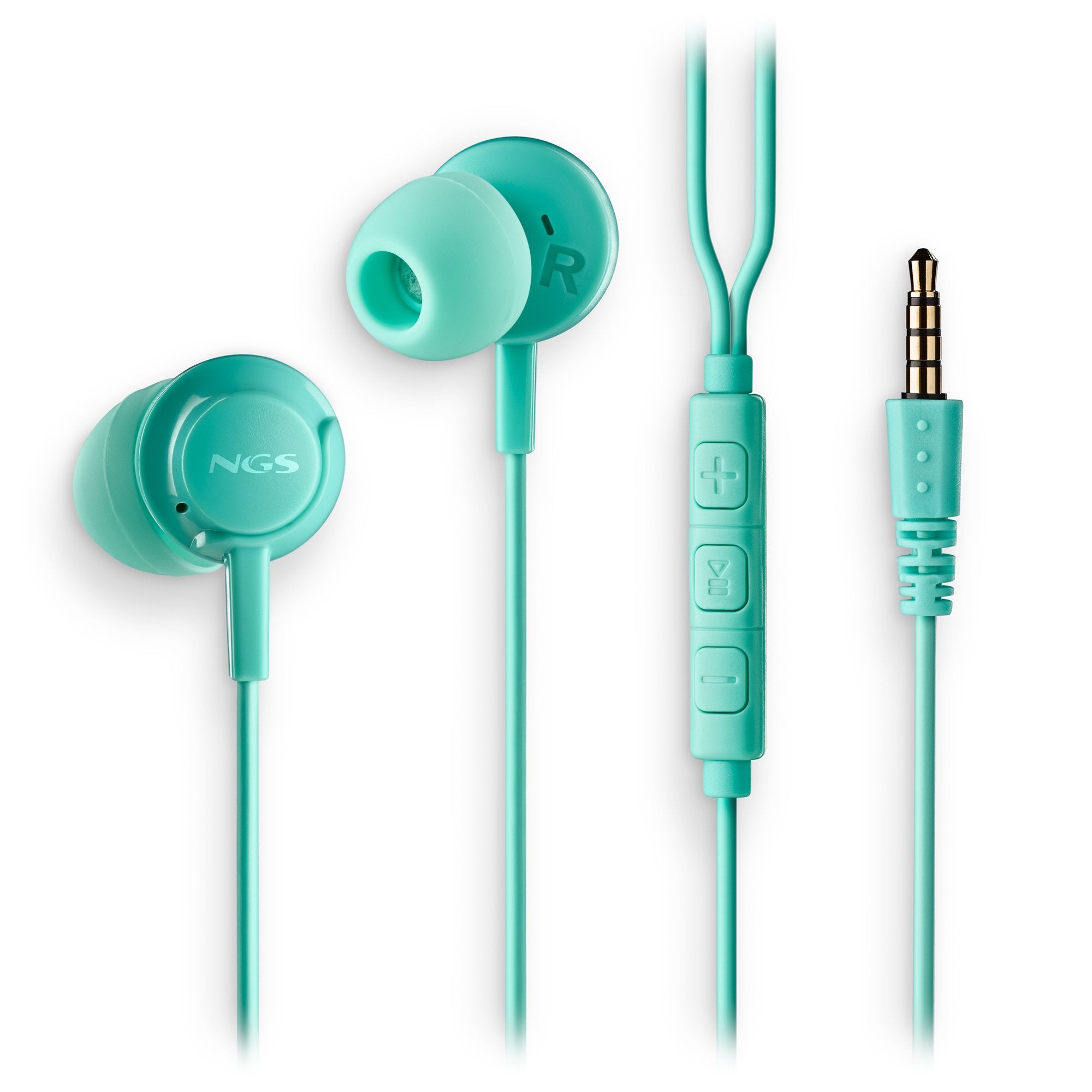 Auriculares Intrauditivos Ngs Cross Drift Con Micrófono Jack 3.5 Verdes