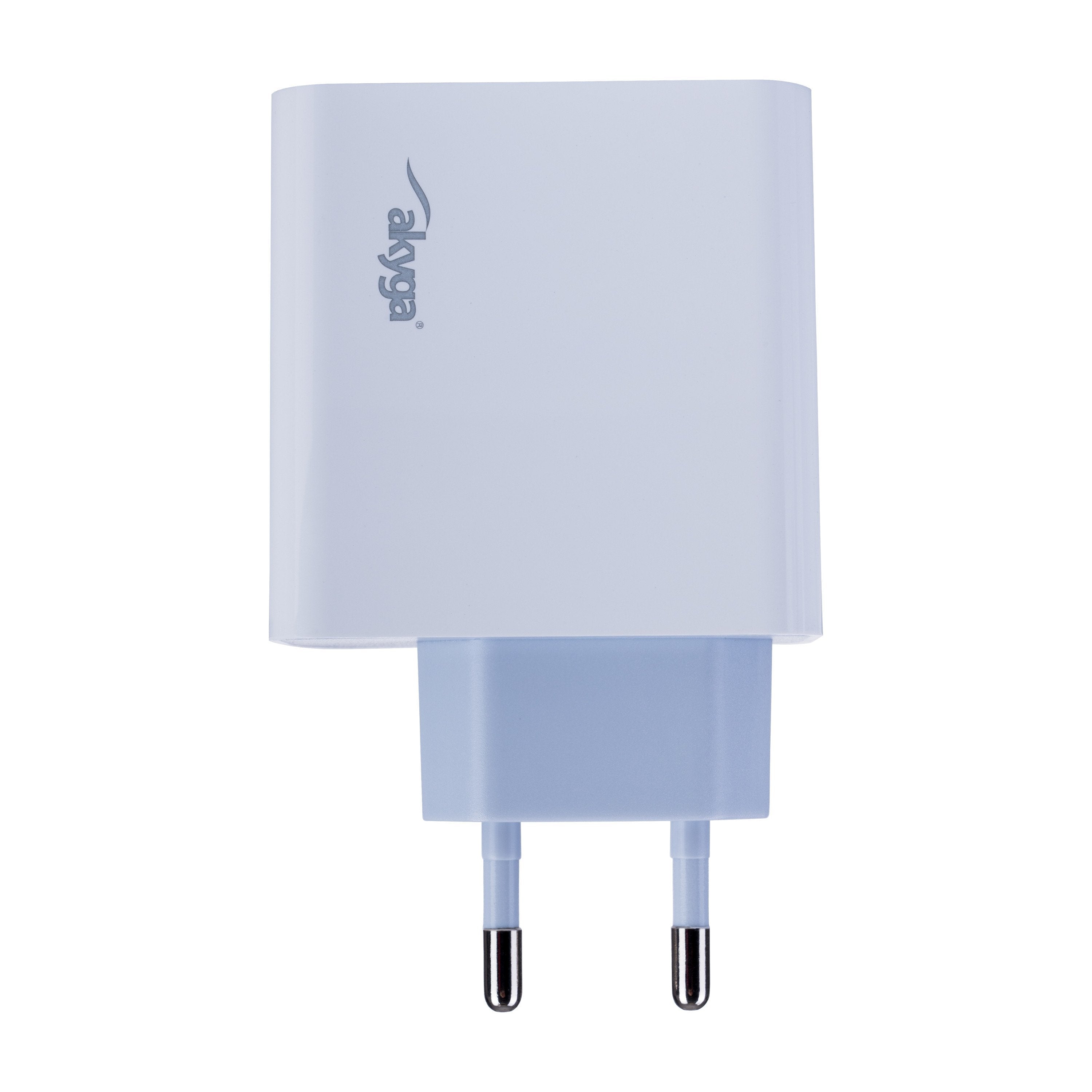 Akyga Cargador De Pared Ak-Ch-14 45w Usb-A + Usb-C Pd Quick Charge 3.0 5-20v / 2.25-3a Blanco