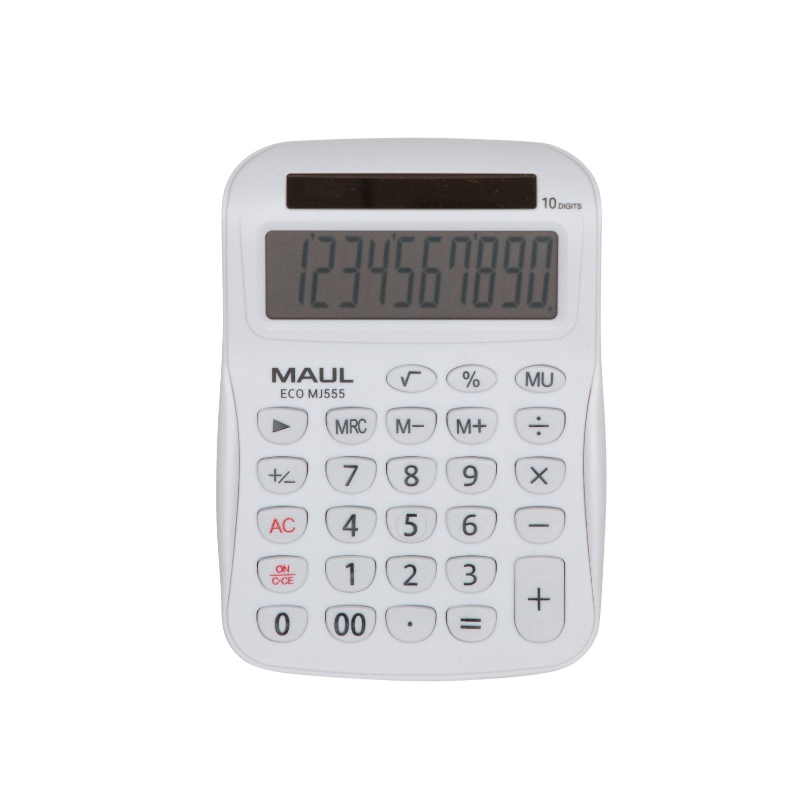 Maul Calculadora Eco Mj 555  Calculadora Basica Con Pantalla De 10 Dígitos  Calculadora Solar De 80% De Plástico Reciclado  Calculadora Pequeña 15,4 X 11 X 2,7 Cm  Negro
