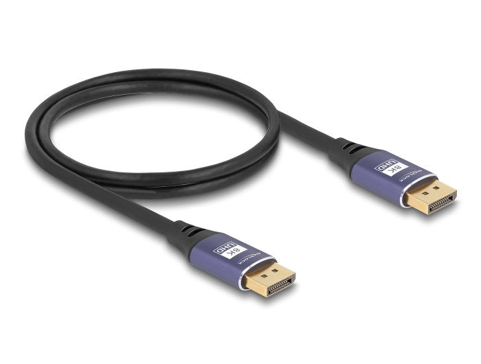 Delock 80603 Cable Displayport 8k 60 Hz 5 M Metal Lila