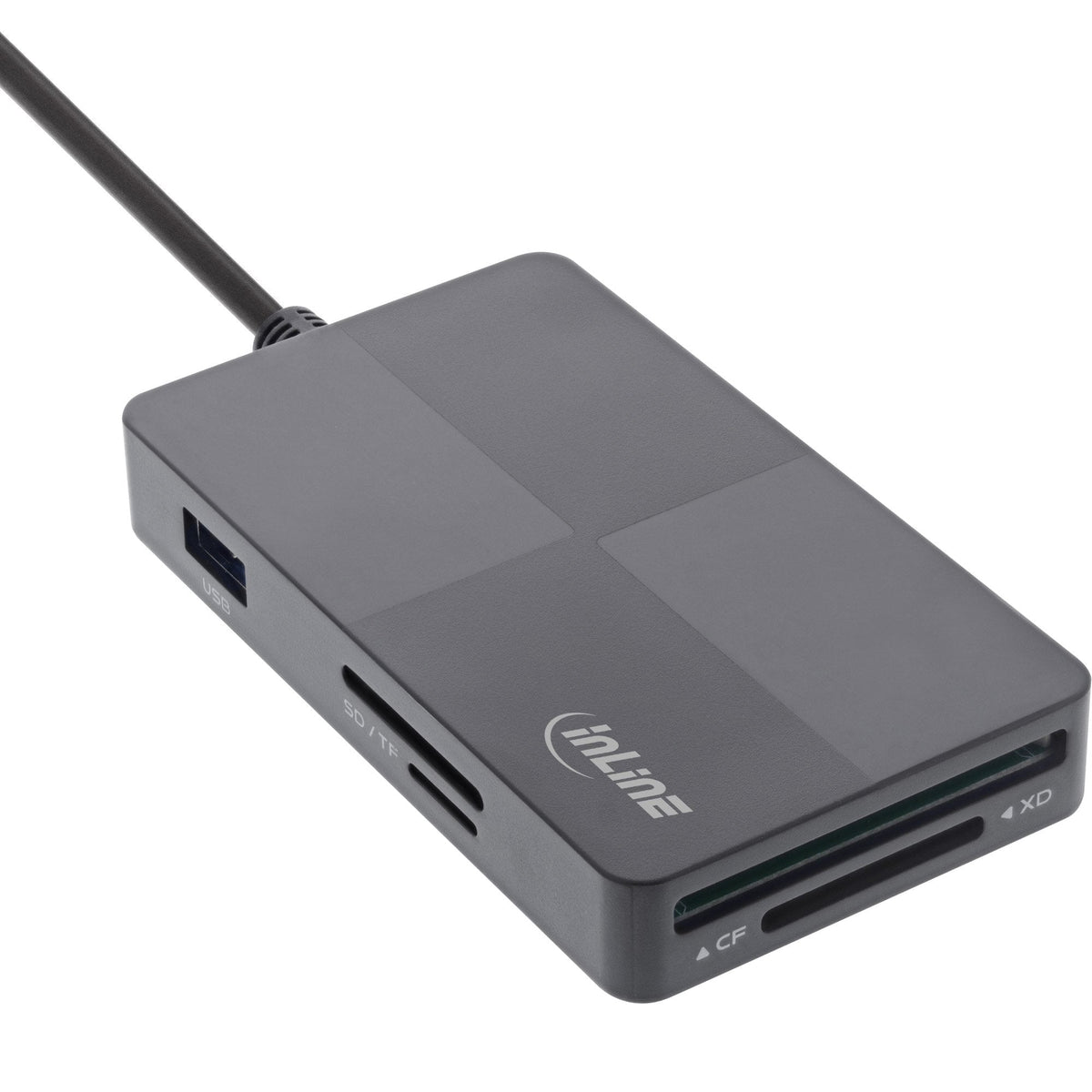 Lector De Tarjetas Inline® 8in2 Hub, Usb-C A 3xusb-A Und Sd+Tf+ Ms+ Xd +Cf
