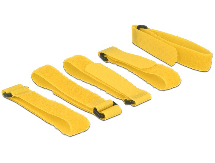 Delock 18708 Velcro Amarillo 5 Pieza(S), Atacables  Amarillo, Amarillo, 20 Mm, 300 Mm, 5 Pieza(S)