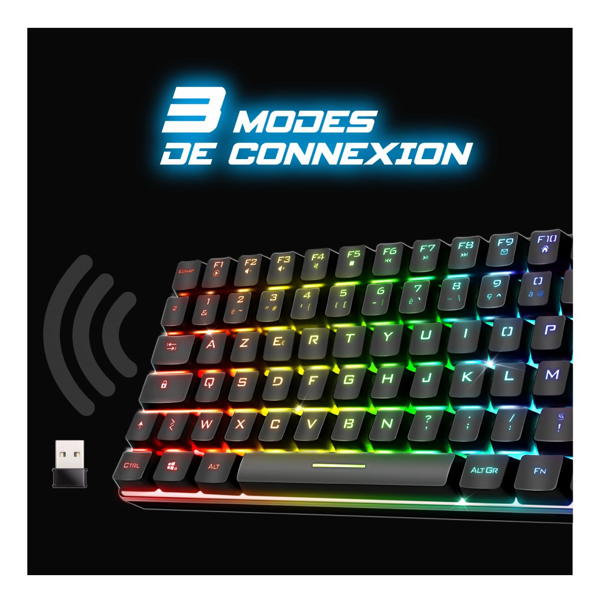 Teclado Español Semi-Mecanico Spirit Of Gamer Elite K70 Rgb Inalambrico